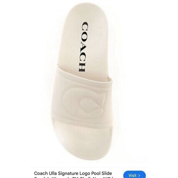 Size 9 coach white signature logo slides pool sport - Picture 5 of 5